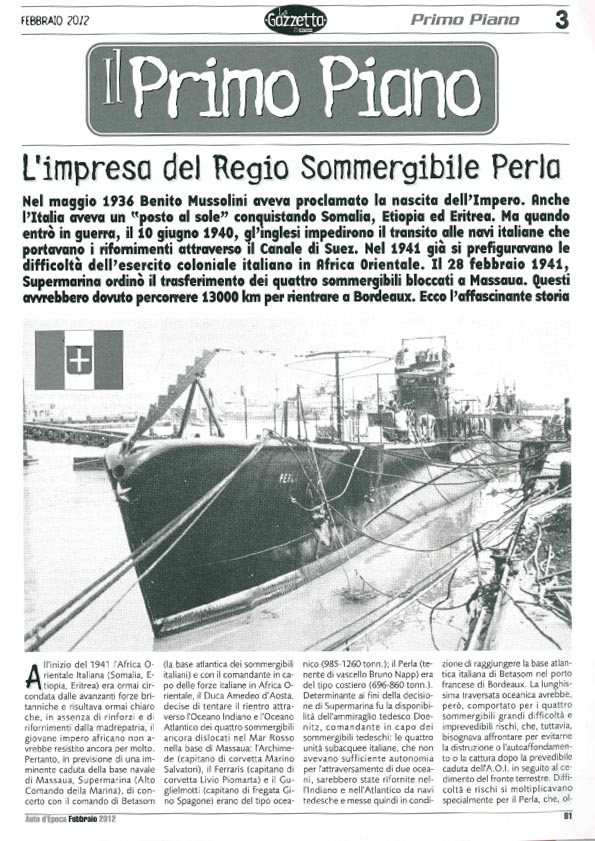 L'Impresa del Regio Somergibile Perla-1